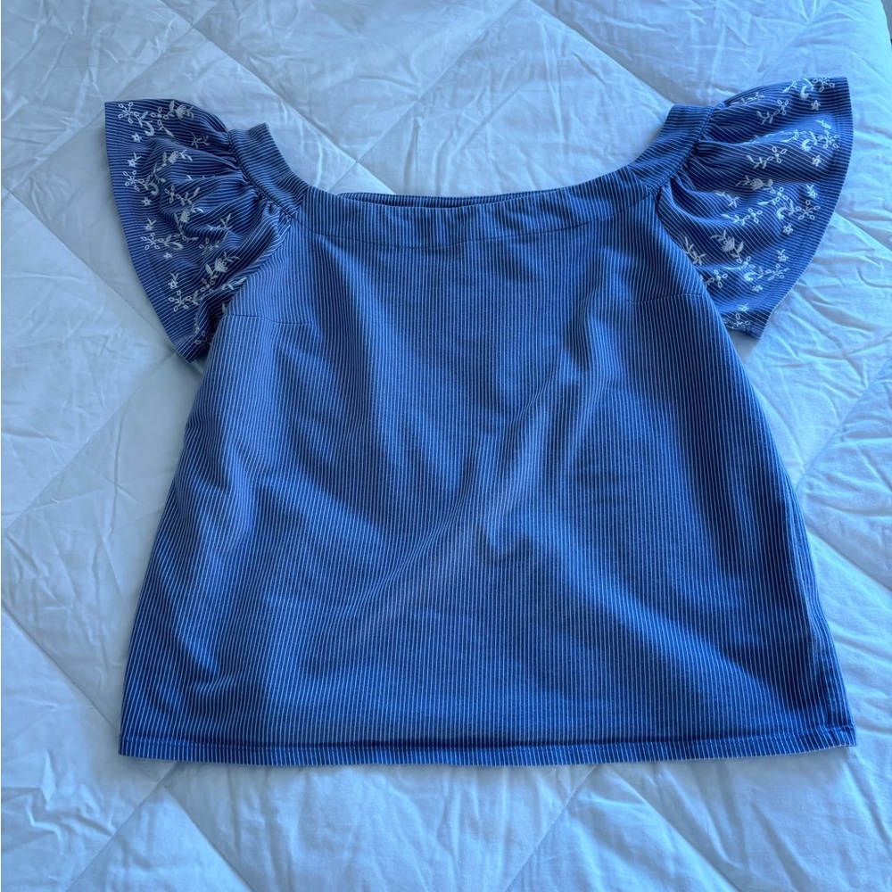 Express off shoulder embroidered top